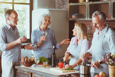 baby boomers around kitchen table