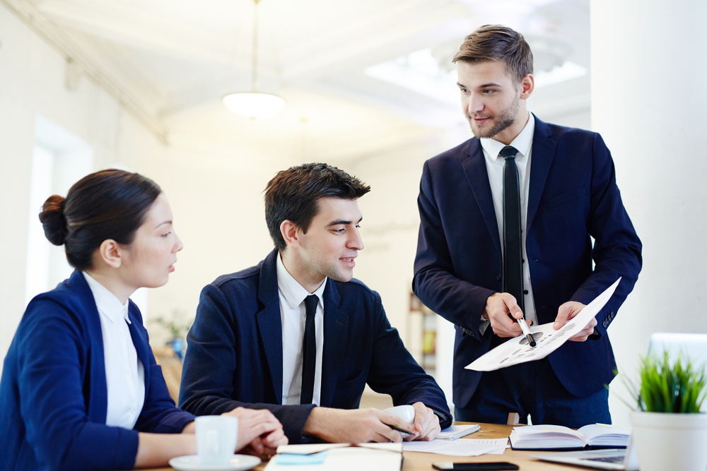 business team reviewing analytics